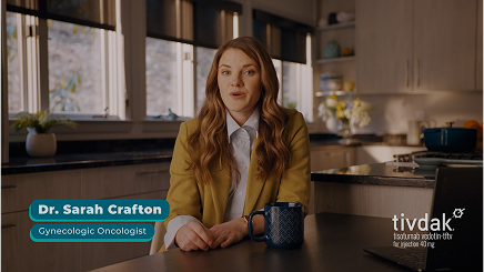 Click here to listen to Dr. Sarah Crafton explain some of the steps that occur when you get Tivdak (tisotumab vedotin-tftv).